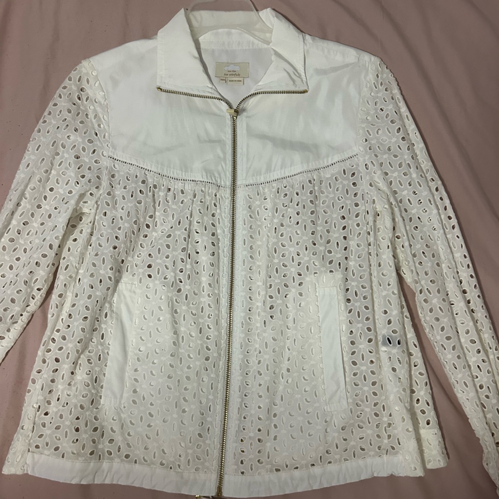 White Eyelet Lace Jacket